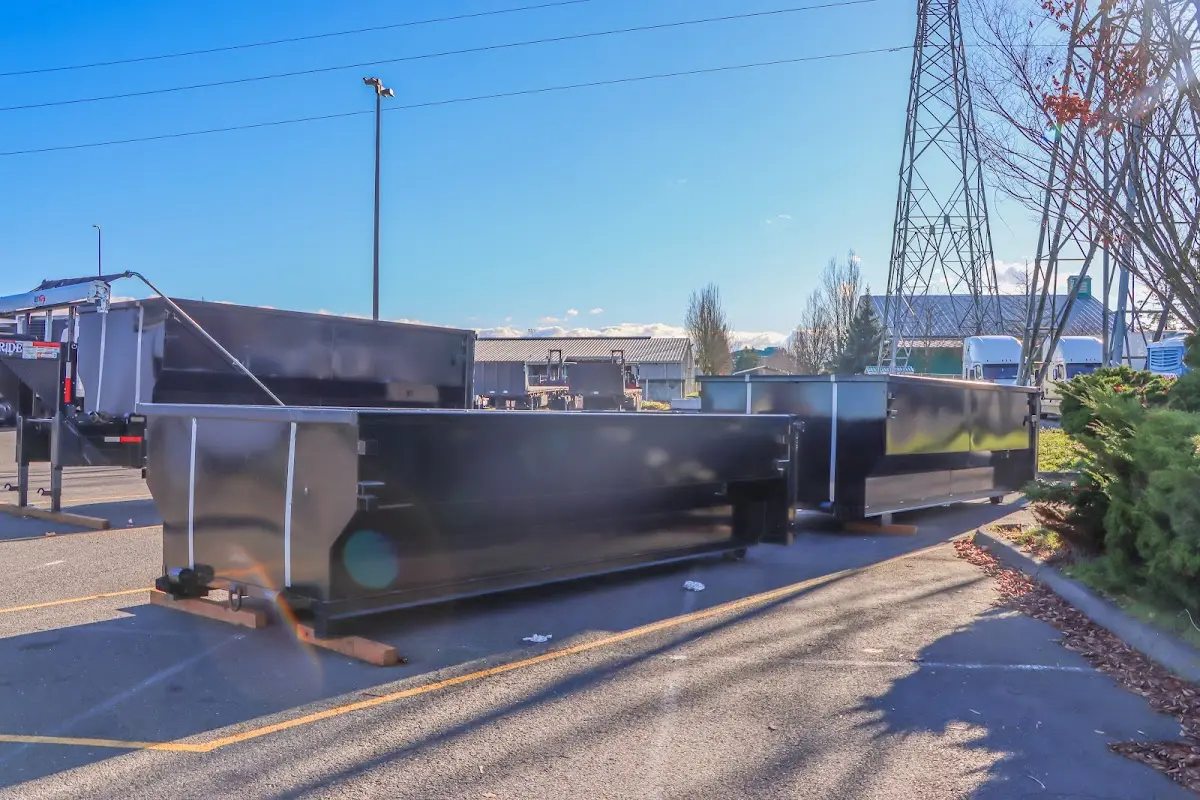 Roll-off dumpster ready for waste disposal at job site for Roofing Dumpster Rental in Castle Rock